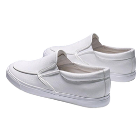 Slip on tênis de Couro Casual Liso Masculino