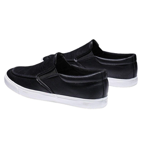 Slip on tênis de Couro Casual Liso Masculino